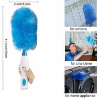 LangRay Spin Duster Motorized Dust Wand Battery Operated Feather Duster Electricity Spinning Action over 250 RPM Electric Duster