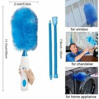 LangRay Spin Duster Motorized Dust Wand Battery Operated Feather Duster Electricity Spinning Action over 250 RPM Electric Duster