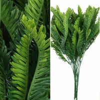 LangRay Artificial Fern (Pack of 6) - Indoor / Outdoor Artificial Plant - Artificial Foliage for Living Room, Garden, Wedding Decor, Office, Zen Bathroom Decor