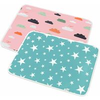 LangRay 2 Piece Washable Baby & Toddler Changing Mat - Breathable, Washable & Reusable Urine Mat Cover for Toddler Boys Girls - 50 * 70cm # 1