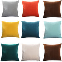 Throw Pillow Case, Colorful Multi-Color Optional Soft Plain Cushion Solid Pillow Sofa Cushion Office Cushion Pillow Cover 45x45CM(No Insert) - Light Blue