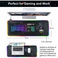 LangRay Gaming Mouse Pad, LED Illuminated Mouse Pad, XL Mouse Pad with Non-slip Rubber Base Special Textured Surface and Stitched Edges