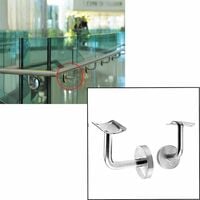 LangRay Handrail Brackets for Wall Brackets Stainless Steel Stair Rail Brackets Wall Brackets Handrail Brackets for Stair Railing Handrail Brackets Silver 4 Pieces