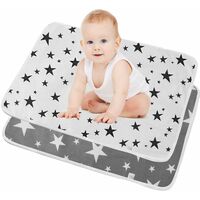 LangRay 2 Piece Washable Baby & Toddler Changing Mat - Breathable, Washable & Reusable Urine Mat Cover for Toddler Boys Girls - 50 * 70cm # 2
