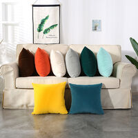 Throw Pillow Case, Colorful Multi-Color Optional Soft Plain Cushion Solid Pillow Sofa Cushion Office Cushion Pillow Cover 40x40CM(No Insert) - Yellow
