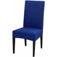 Dining Chair Covers High Back Polyester Spandex Elastic Dining Chair Slipcovers Protector Kitchen Chair Seat Covers, Washable & Removable (Lake Blue, Set of 2)