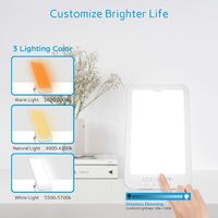 Light Therapy Lamp, Daylight Simulation, UV-Free LED, Memory Function, Cold White Light and Warm Light