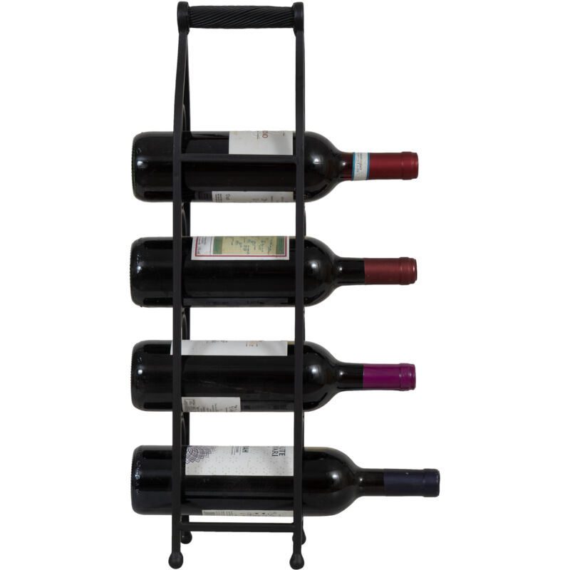 Biscottini Wine Rack In Wrought Iron Black W36xPR16xH106 - Antique White Wine Cellar - Wine Bottle Holder Capacity 24 Bottles