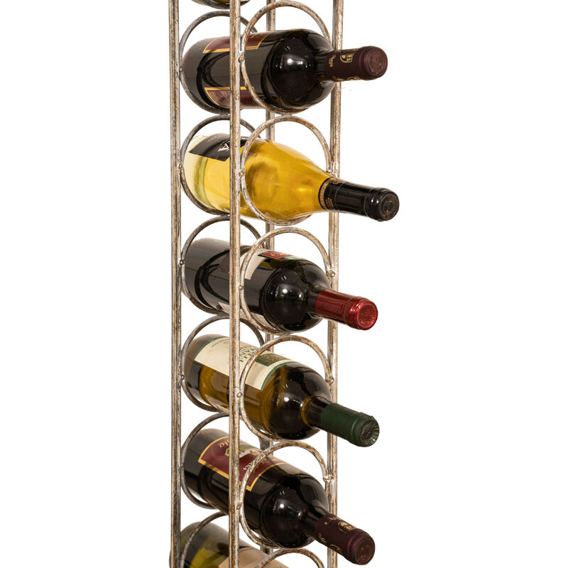 Homya Desktop Wine Rack Holder - Wrought Iron Stand For 1 Bottle & 4 Glasses (Bronze Finish)