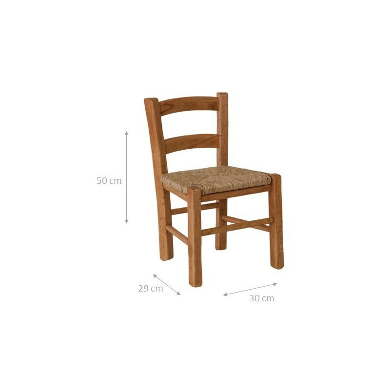 Biscottini Bar Stool - Solid Beech Wood, Gray Lacquer Finish, Straw Seat, Made In Italy (W46xDP41xH101cm) - View #2