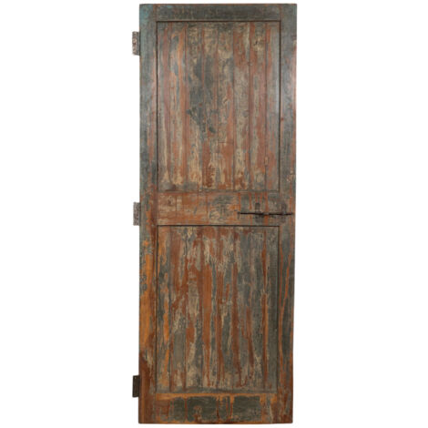 Solid wood and iron front door for interior or exterior use, old and medieval sliding