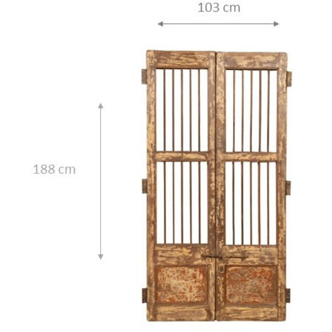 Solid wood and iron interior or exterior old mediaeval sliding door