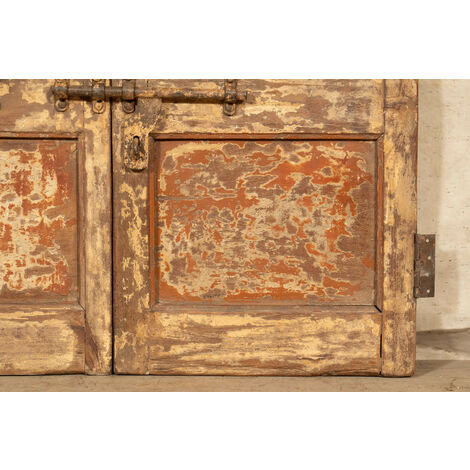 Solid wood and iron interior or exterior old mediaeval sliding door