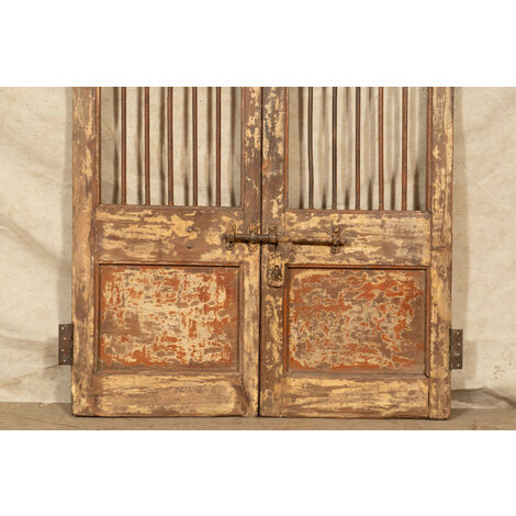 Solid wood and iron interior or exterior old mediaeval sliding door