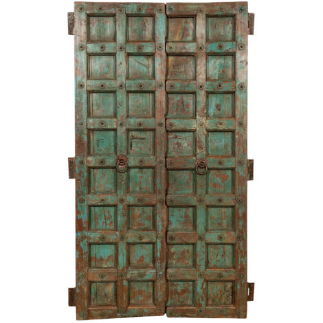 Solid wood and iron interior or exterior old mediaeval sliding door