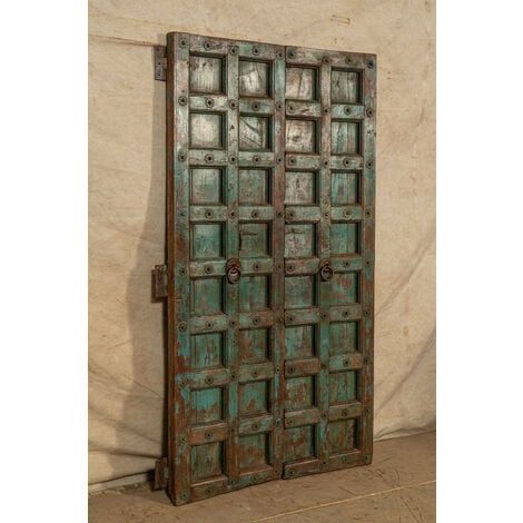 Solid wood and iron interior or exterior old mediaeval sliding door