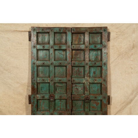Solid wood and iron interior or exterior old mediaeval sliding door