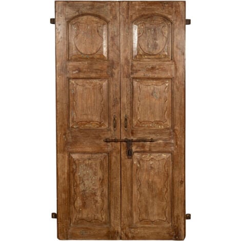 Solid wood and iron interior or exterior old mediaeval sliding door