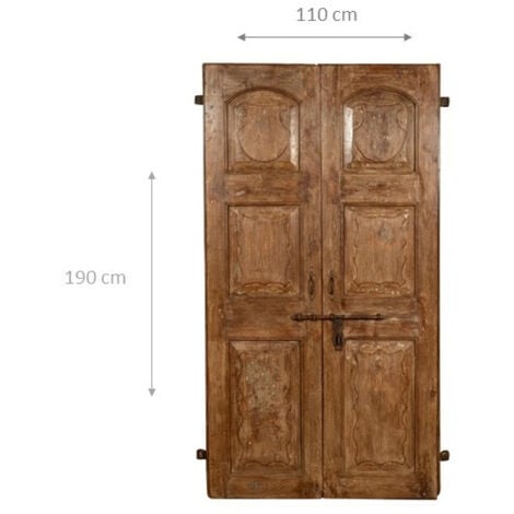 Solid wood and iron interior or exterior old mediaeval sliding door