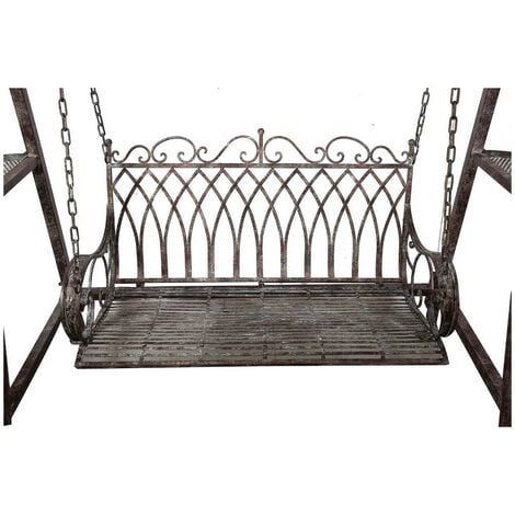 Wrought iron swing Iron bench 2-seater garden rocking chair Outdoor sofa 198x100x220 cm Garden armchair Wrought iron deck chair