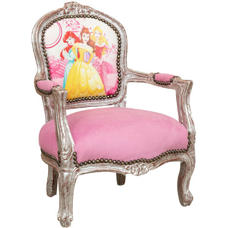 Mini armchair for children 77x50x51 Louis XVI chairs Padded armchair with armrests bedroom Armchair with princesses