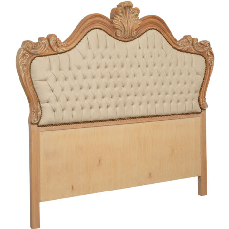 Image showcasing Upholstered double bed headboard in white 173x10x162 Wooden quilted ...