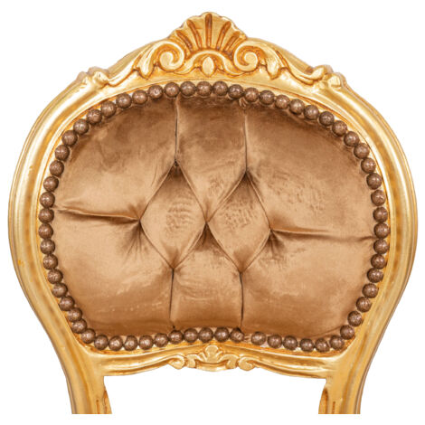 Wooden kitchen chair Dining chair 92x45x45 cm Louis XVI upholstered chair Baroque armchair French style gold armchair