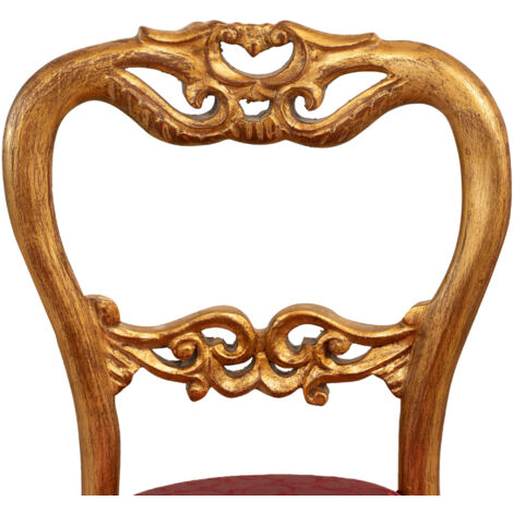 Wooden chair French Louis XVI style upholstered armchair 44x84x45 cm Solid beech armchair Living room chair Gold finish
