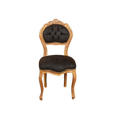 Wooden chair French Louis XVI style upholstered armchair 44x88x42 cm Solid beech armchair Living room chair Gold finish