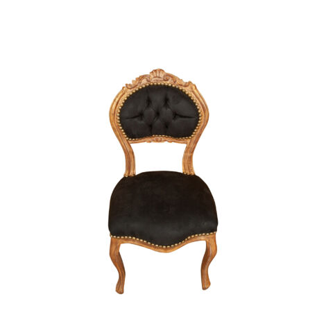 Wooden chair French Louis XVI style upholstered armchair 44x88x42 cm Solid beech armchair Living room chair Gold finish