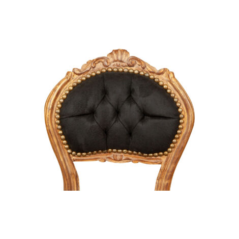 Wooden chair French Louis XVI style upholstered armchair 44x88x42 cm Solid beech armchair Living room chair Gold finish