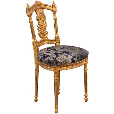 Wooden kitchen chair Dining chair 93x41x47 cm Upholstered chair Bedroom chair Solid wood and fabric chair French style (1/5)