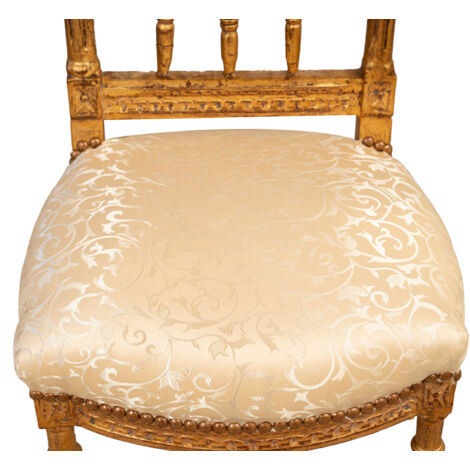 Wooden kitchen chair Dining chair 40x35x96 cm Upholstered chair Bedroom chair Solid wood and fabric chair French style