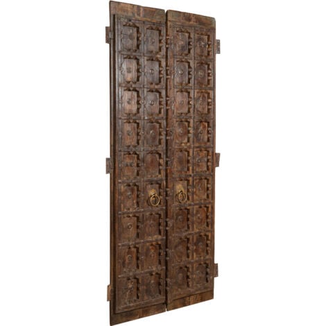 Solid Wood And Iron Interior Or Exterior Old Medieval Sliding Door