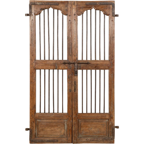 Solid wood and iron interior or exterior old medieval sliding door