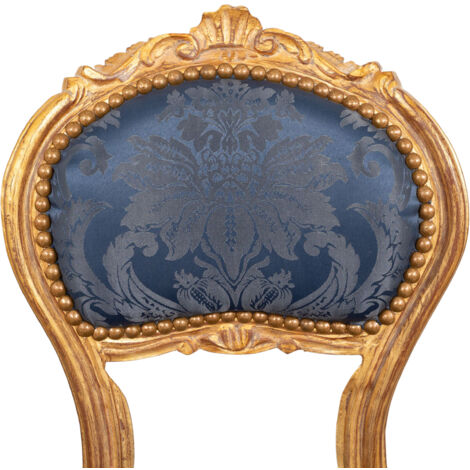 Wooden kitchen chair Dining chair 44x89x41 cm Upholstered bedroom chair Living room armchair Baroque armchair French style