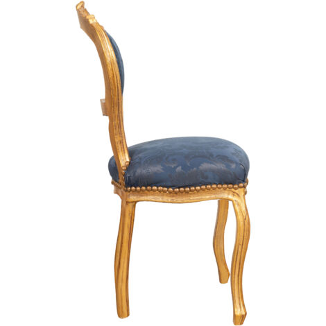 Wooden kitchen chair Dining chair 44x89x41 cm Upholstered bedroom chair Living room armchair Baroque armchair French style