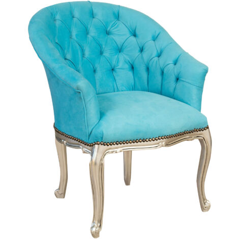 Wooden Chair Dining Chair Kitchen Chair 71x87x63cm Upholstered Living Room Armchair Velvet Bedroom Armchair Baroque Style