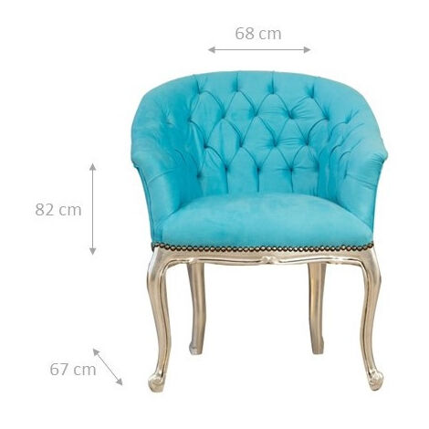 Wooden Chair Dining Chair Kitchen Chair 71x87x63cm Upholstered Living Room Armchair Velvet Bedroom Armchair Baroque Style