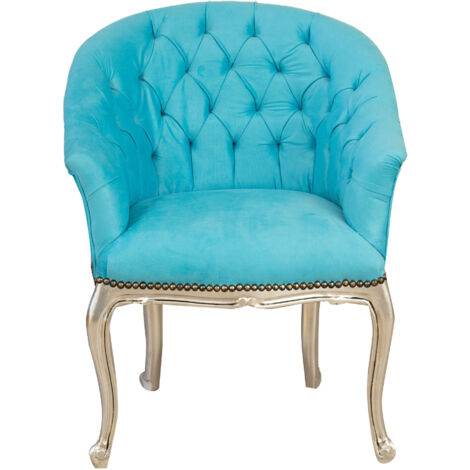 Wooden Chair Dining Chair Kitchen Chair 71x87x63cm Upholstered Living Room Armchair Velvet Bedroom Armchair Baroque Style