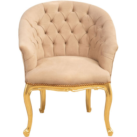 Wooden Chair Dining Chair Kitchen Chair 71x87x63cm Upholstered Living Room Armchair Velvet Bedroom Armchair Baroque Style
