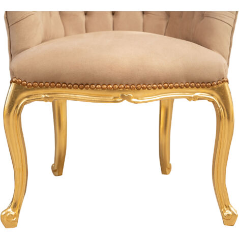 Wooden Chair Dining Chair Kitchen Chair 71x87x63cm Upholstered Living Room Armchair Velvet Bedroom Armchair Baroque Style