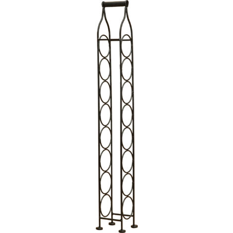 Wine glass holder Wrought iron bottle holder Wine cellar 106x15 cm Floor standing wine display for 8 bottles Wine shop
