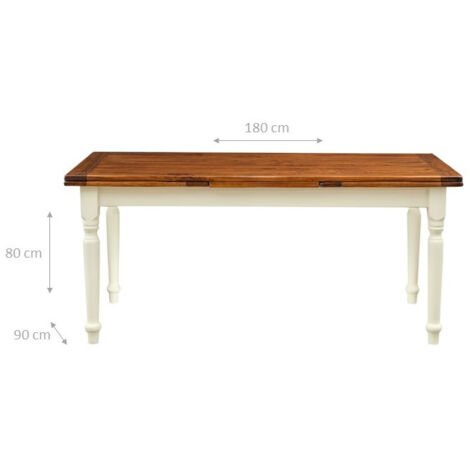 Extendable dining table 180x90 cm Solid wood kitchen table Rectangular wooden dining table Made in Italy Country style
