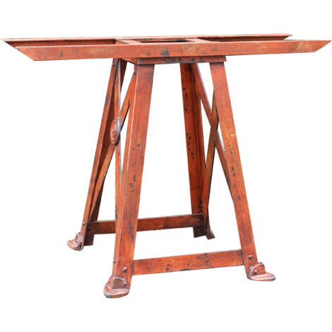 Table base Wrought iron base 102x58x75 cm Industrial table support Antique finish (1/5)