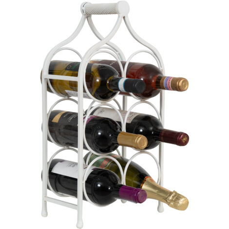 Wrought iron wine bottle Table wine rack 46x24 cm Countertop wine rack ...