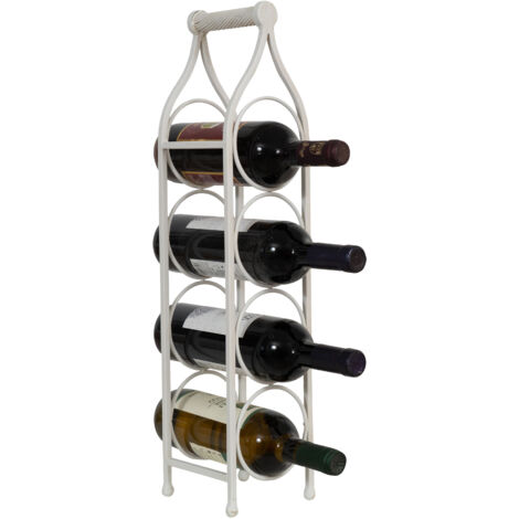 Wrought iron wine bottle Table wine rack 58x13 cm Countertop wine rack ...