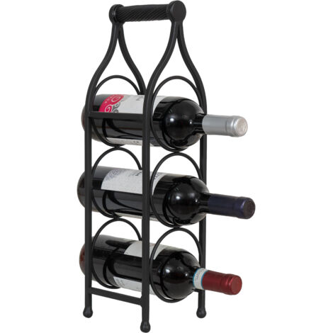Wrought iron wine bottle Table wine rack 46x13 cm Countertop wine rack Kitchen rack Wine cellar Bottle rack Wine display
