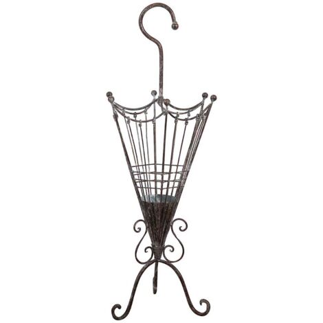Wrought iron umbrella stand Outdoor and indoor umbrella holder Umbrella design Vintage style Drip-proof 32x32x83 cm Black