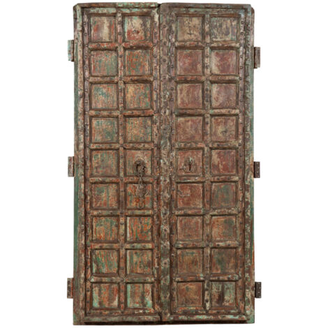 Solid wood and iron front door for interior or exterior use, old and medieval sliding (1/5)